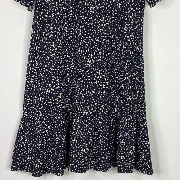 Zara Ruffle Mock Neck Spotted Short Sleeve Whimsy Goth Dress Women's Size Small - Picture 5 of 7